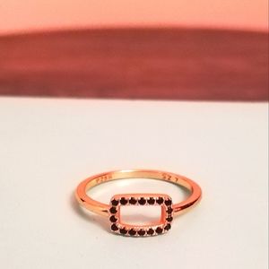 Black Diamond Ring. 18KGP.